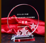 Glass Crystal Trophy Award with Star