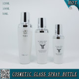 120ml 100ml 50ml Cosmetic Glass Lotion Pump Bottle with Silver Cap