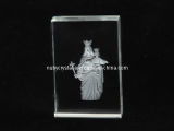 Mother Mary Sculpture Internally Engraved in Crystal for Christian (R3012)