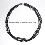 Fashion Gemstone Black Spinel Faceted Beaded Necklace jewelry