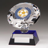 80mm Diamond Spirit Crystal Football Trophy — Free Engraving