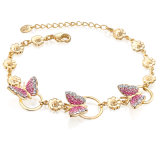 Latest Design Butterfly Gold Plated Crystal Bracelet for Girls