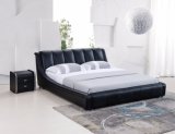 European Design Black High Quality PU Leather Bed