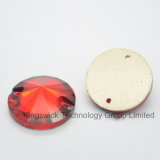 Round Red Flatback Rivoli Sew on Stones with Two Holes