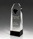 Crystal Trophy Empire Tower Award with Diamond Black Base