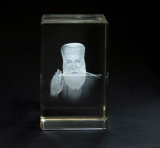 Guru Nanak Statue in Crystal Cube for Sikh Souvenir