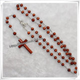 Wooden Round Bead Catholic Rosary and Newest Wooden Cross (IO-cr248)