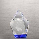 Royal Blue Diamond Accent Crystal Trophy