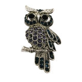 High Quality Crystal Metal Owl Brooch Pin