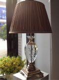 Phine 90233 Clear Crystal Table Lamp with Fabric Shade