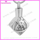 Necklace Urns for Ashes Rhombus Pendant with Crystals Ijd9656