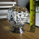 Big Dia. 50mm Clear White Crystal Glass Ball Door Knob in Chrome