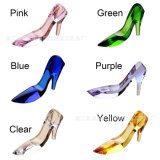 High Quality Beautiful Crystal Glass Purple Shoe Craft