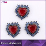 Fashion Ladies Earrings and Necklaces Heart Ruby Jewelry Set