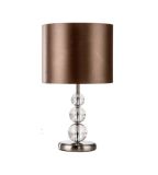 Modern Crystal Table Lamp with Fabric Shades (WHT-508)