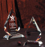 High Quality Prismatic Crystal Award with Laser Client Logo