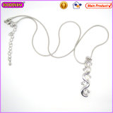 New Design Crystal Silver Plated Snake Chain Necklace (17381)