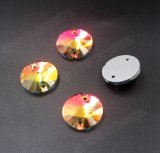 12mm 20mm 28mm Vitrail Color Crystal Rhinestone Button Rivoli Rhinestone Buttons