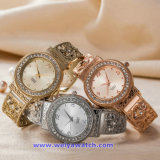 Custom Brand Quartz Watch Fashion Digital Watches of Gold Color (WY-17006F)