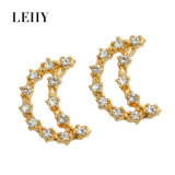 Woman Fashion Jewelry Gold-Tone Crystal Rhinestone Earrings Stud Custom Earrings