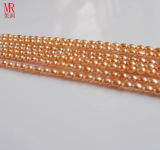 5-6mm Pink Rice Shape Real Pearl Strand