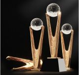 High Quality! Honor Crowned High-End Crystal Trophy Custom Metal Trophy Resin Awards