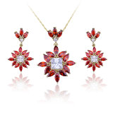 Flower Marquise Cut Cubic Zirconia Diamond Cluster New Jewelry Sets for Wedding