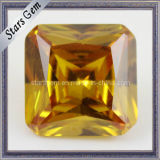 Yellow Princess Cut Square Cubic Zirconia Gemstone for Jewelry