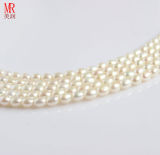 7-8mm White Freshwater Pearl Strands, Rice Shape