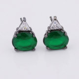 Wholesale Jewelry Big Crystal Stud Earring Black Gold Plated