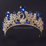 Blue Tiara Head Jewelry Wedding Hair Accessories Bridesmaid Tiara Handmade Bridal Headpiece (CR-02)