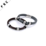 Simple Style Genuine Leather Crystal Custom Bracelet for Unisex
