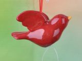 Christmas Ornaments Beautiful Classic Red Ceramic Dove Hanging Decoration