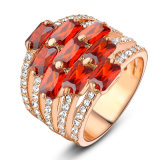 Fashion Jewelry Woman Finger Band Ring Design Ruby Gemstone Ring