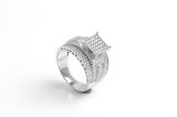 Fashion 925 Sterling Silver Ring with Pave Setting