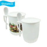 Sublimation Blank Mugs with Lid and Spoon