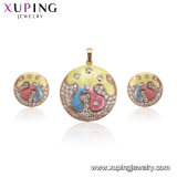 63304 Luxury Women Latest Model Fashion Jewelry CZ Gemestone Jewelry Set with Ring, Earring