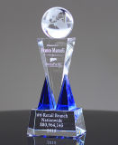 Crystal Award Trophy with Top Global Ball on The