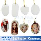 Sublimation Coated Printing Blank Ceramic Christmas Ornament for Promotional Gift