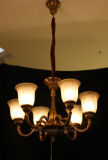 Spanish Marble & Copper Pendant Chandelier Lamp
