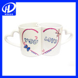 Heart Shaped Couple Mug, Ceramic Mug, Coffee Mug