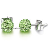 Stainless Steel Crystal Body Jewelry Ball Stud Earrings