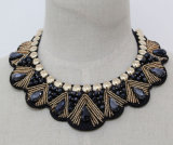Woman Fashion Costume Jewelry Bead Crystal Collar Necklace (JE0142-2)