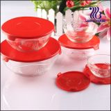 5PCS Hot-Selling Grape Embossed Glass Bowl Set, 5PCS Glass Salad Bowl Set (GB1403TZ)