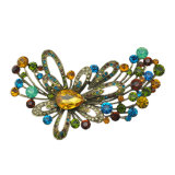 Big Flower Colorful Rhinestone Zinc Alloy Jewelry Brooch