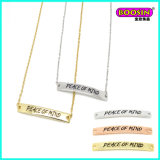 Chinese Manufacture Custom Made Wholesale Engrave Letter Pendant Bar Necklace