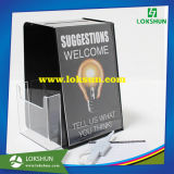 Black Acrylic Suggestion Name Card Collection Box Plexiglass Donation Box with Brochure Holder
