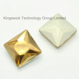 Crystal Golden Shadow Square Fancy Glass Rhinestone Beads