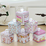 Crystal Handles Retro Style Sweets Tin Canister Sewing Box