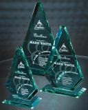 Jade Green Crystal Glass Award with Custom Sandblasting